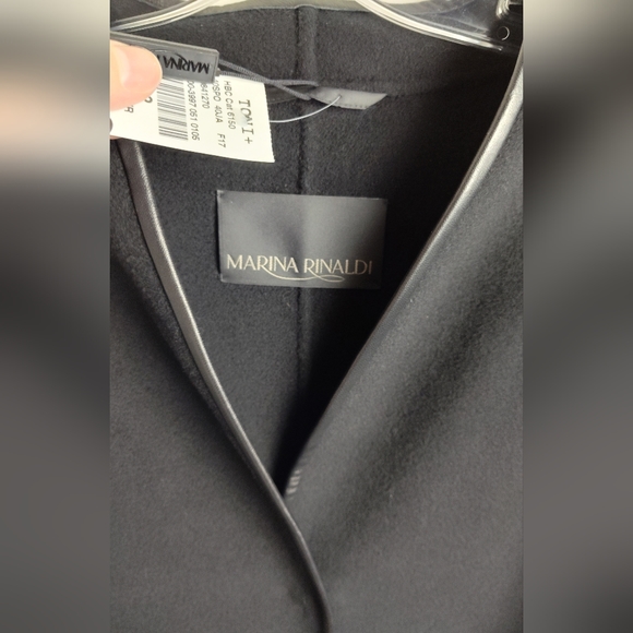 NWT Marina Rinaldi Black Wool Coat high quality designer 22 plus size oversized - Picture 2 of 15